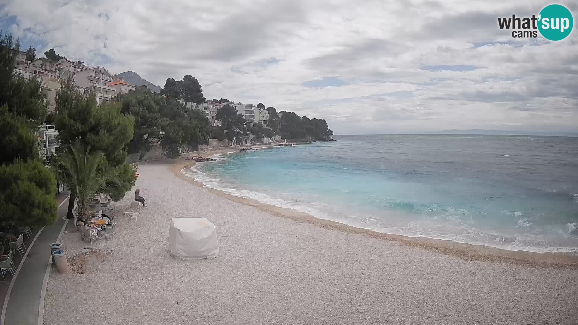 Webcam Plage Lučica Brela – Vue en direct sur la côte adriatique