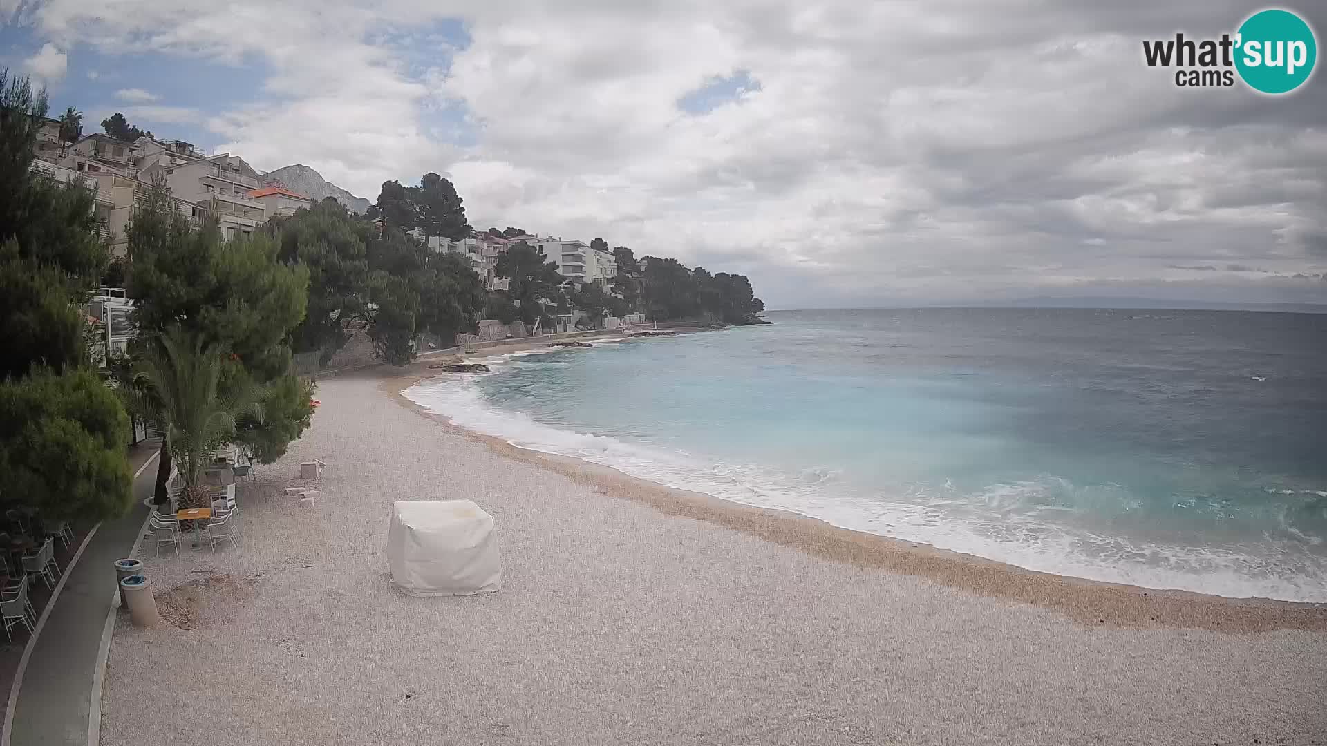 Webcam Plage Lučica Brela – Vue en direct sur la côte adriatique