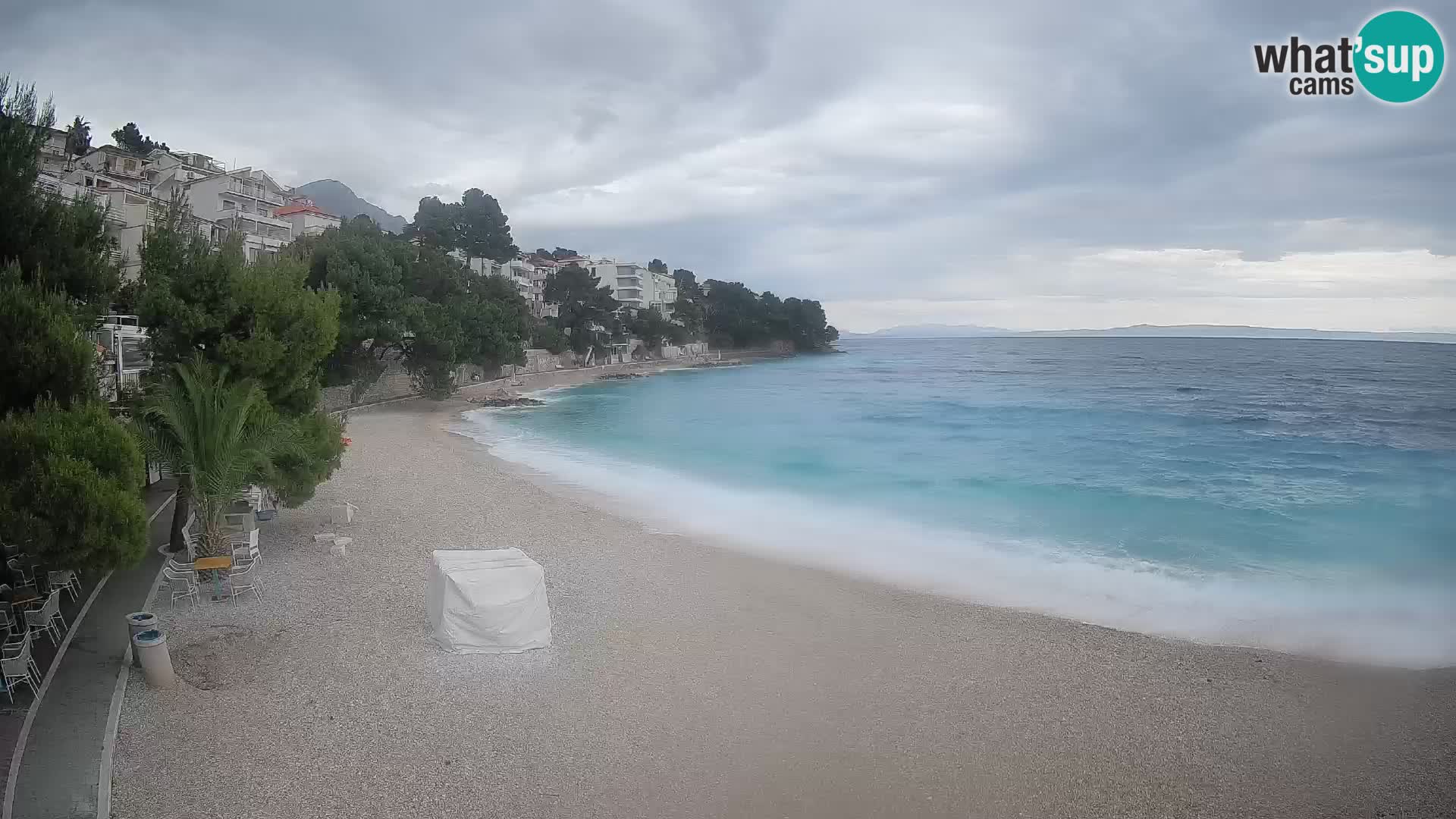 Webcam Playa Lučica Brela – Vista en directo de la costa adriática