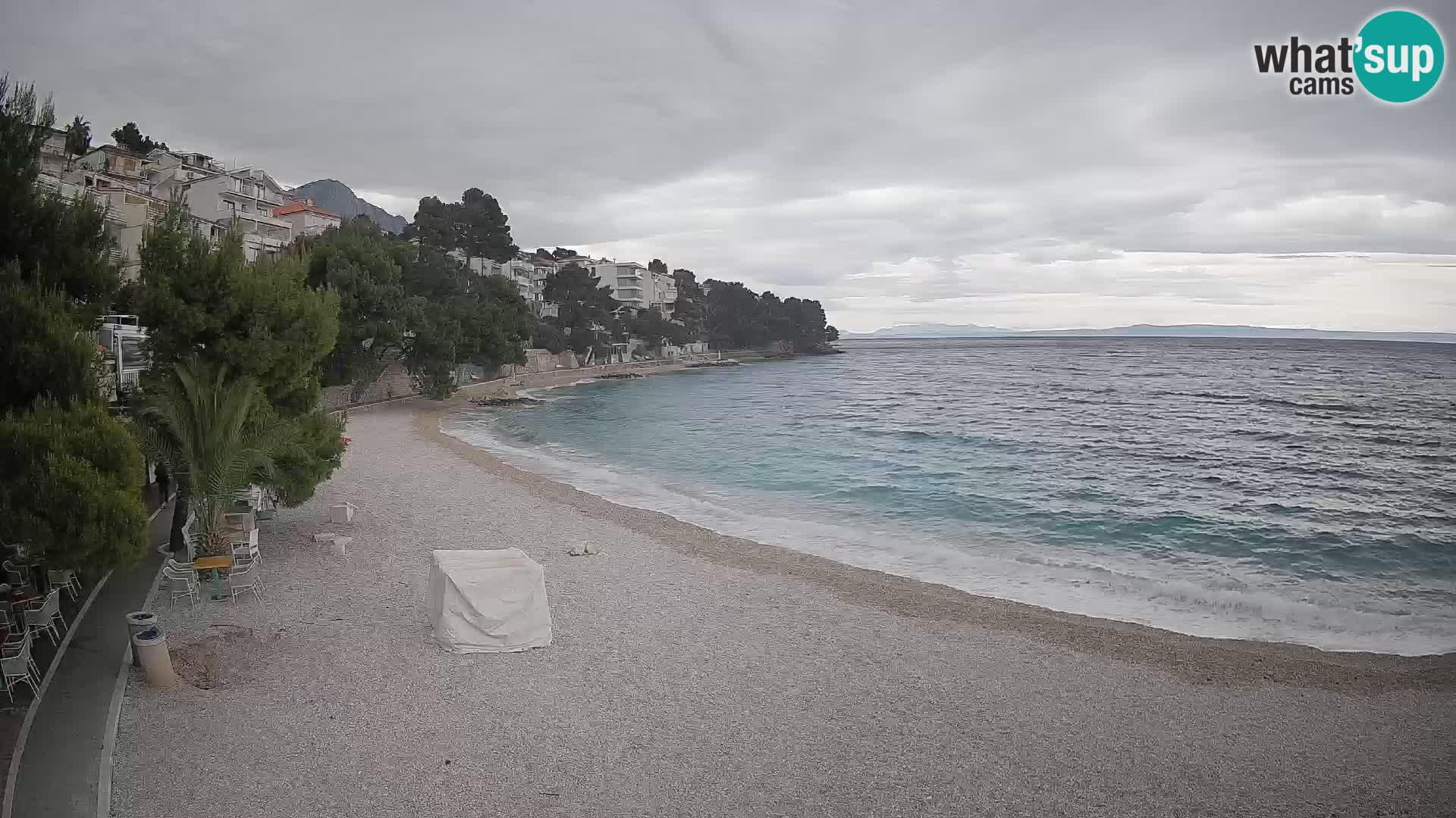 Webcam Plage Lučica Brela – Vue en direct sur la côte adriatique