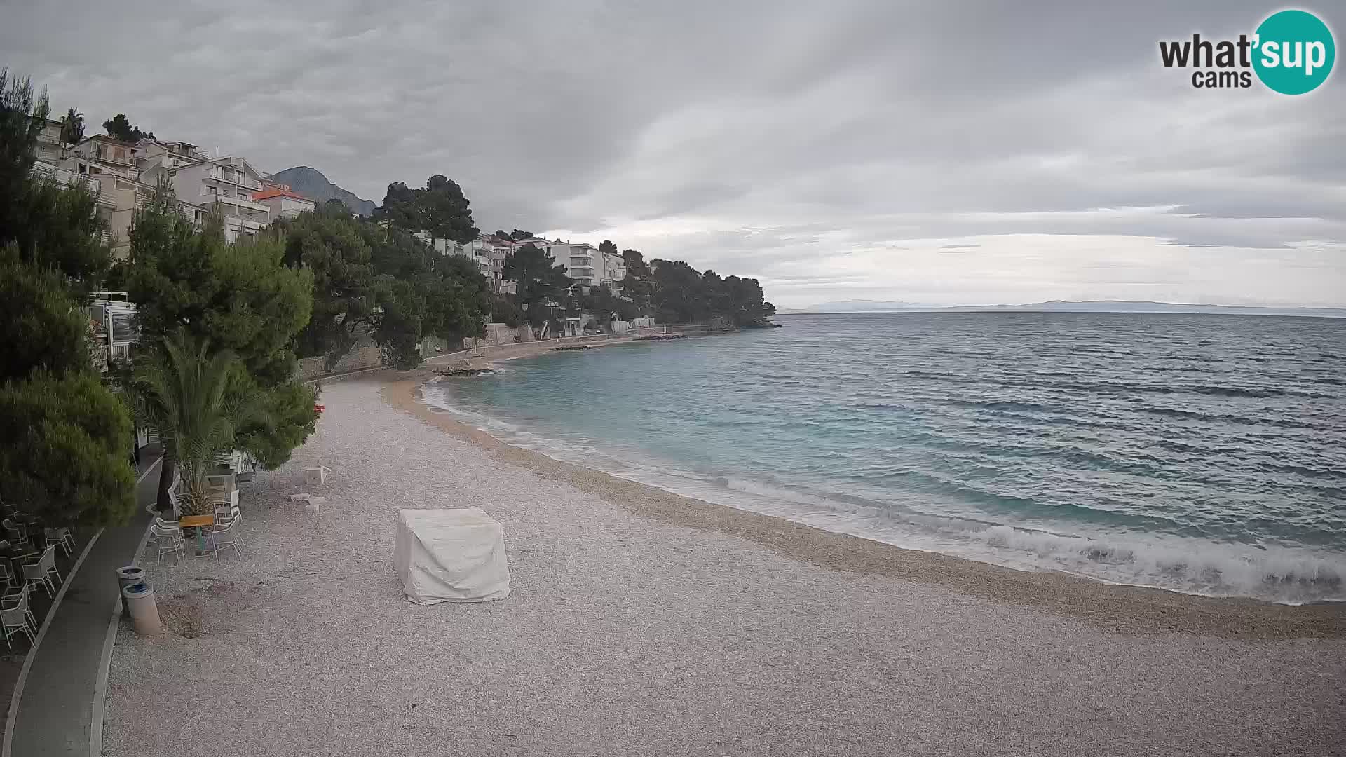Webcam Plage Lučica Brela – Vue en direct sur la côte adriatique