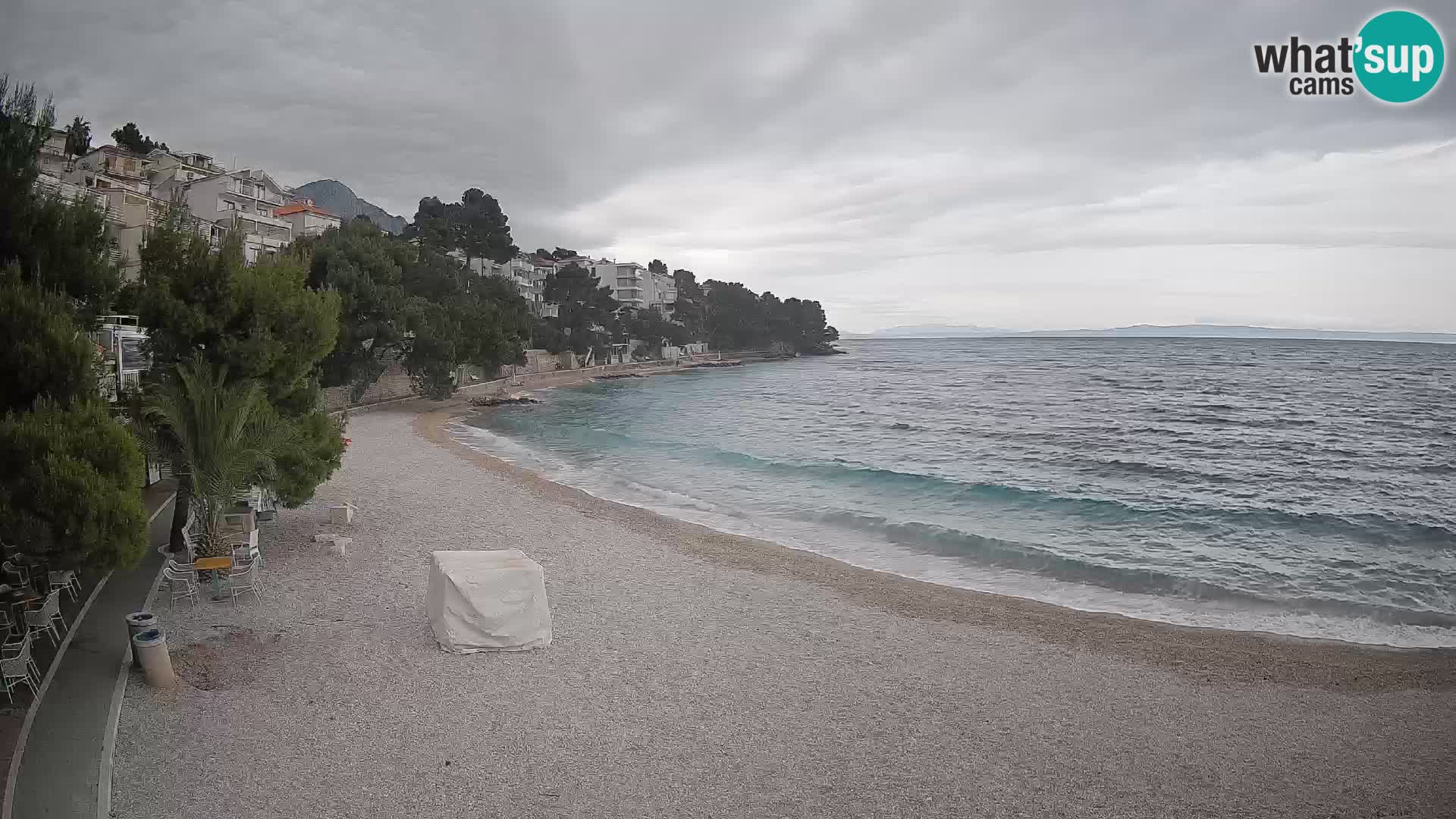 Webcam Playa Lučica Brela – Vista en directo de la costa adriática
