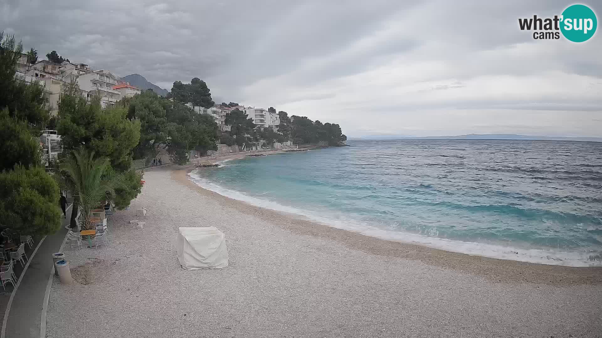 Webcam Plage Lučica Brela – Vue en direct sur la côte adriatique