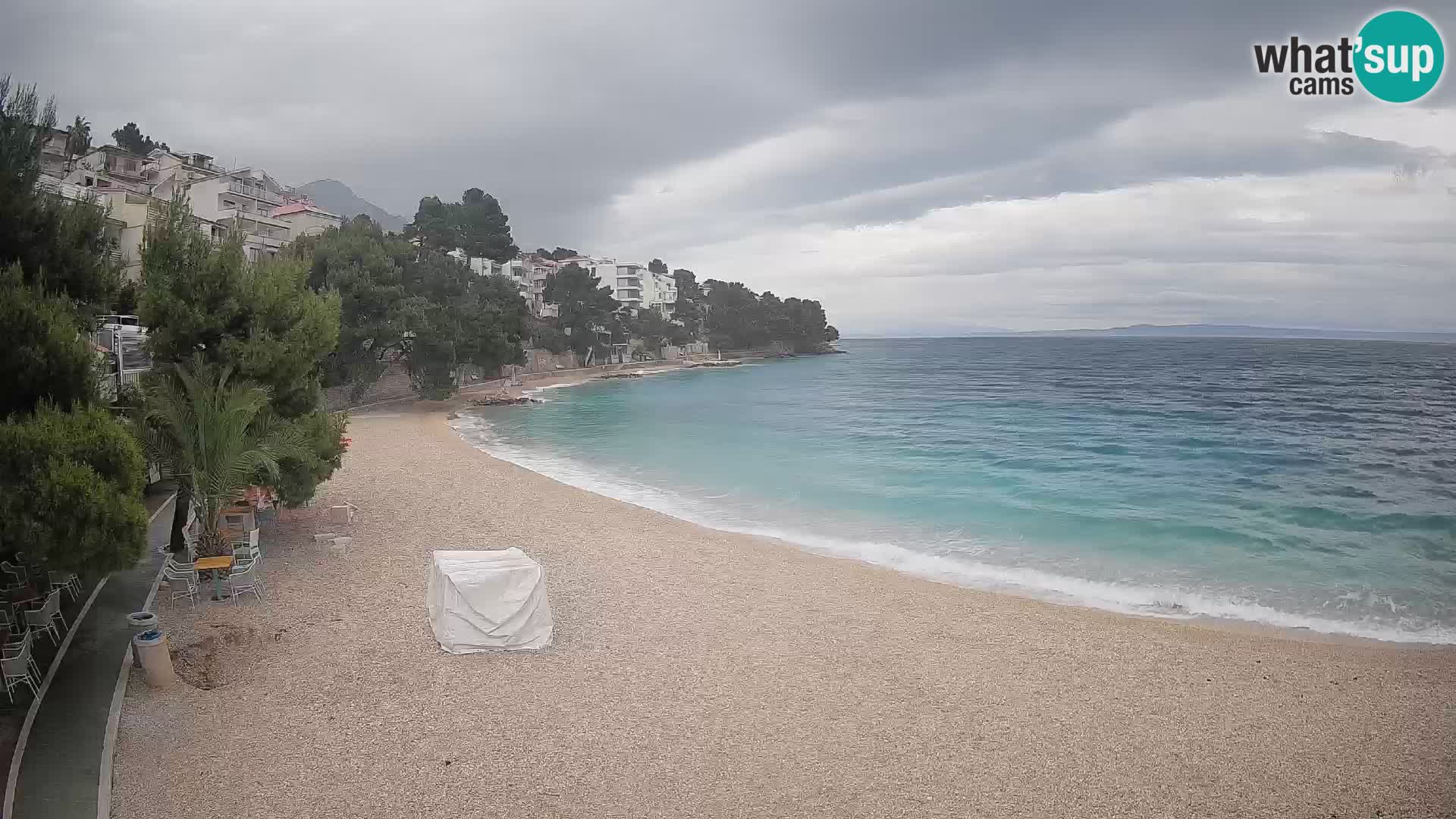 Webcam Lučica Strand Beach Brela – Liveblick von der Adriaküste
