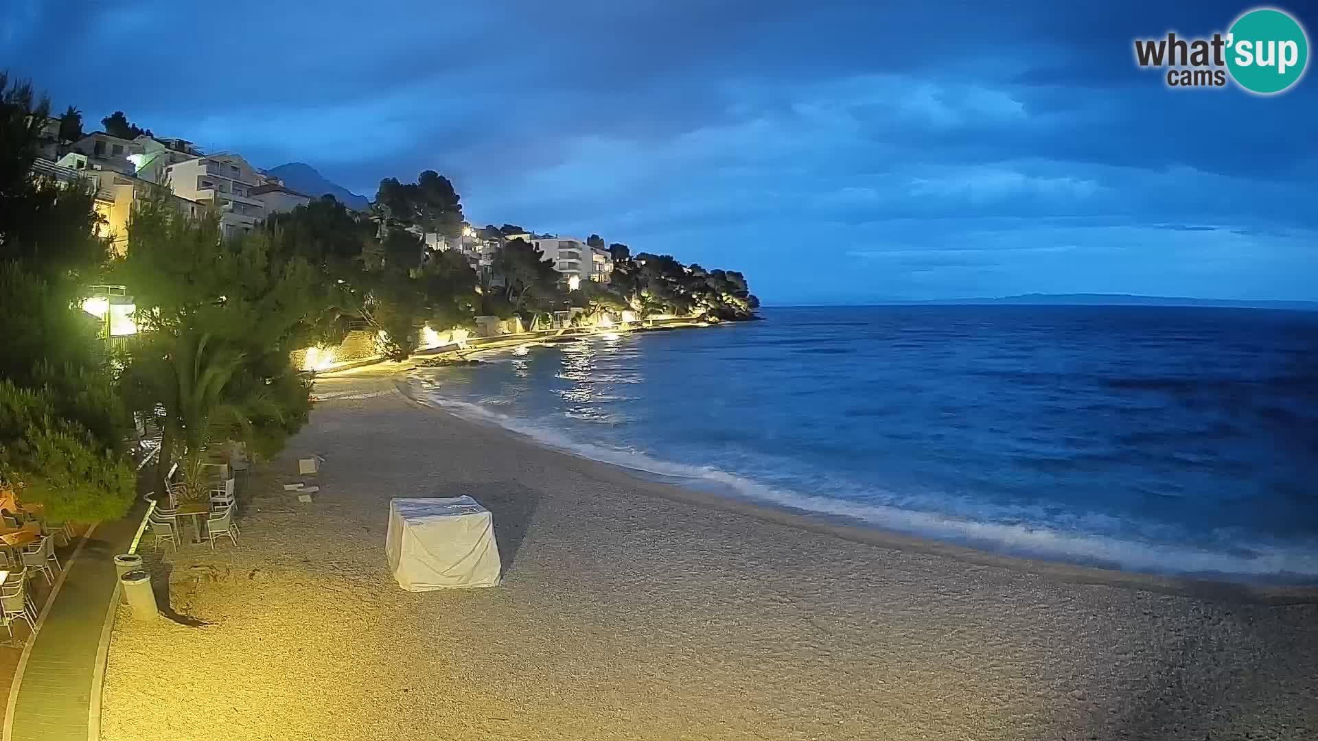 Spletna kamera Plaža Lučica Brela – Pogled v živo na Jadransko obalo