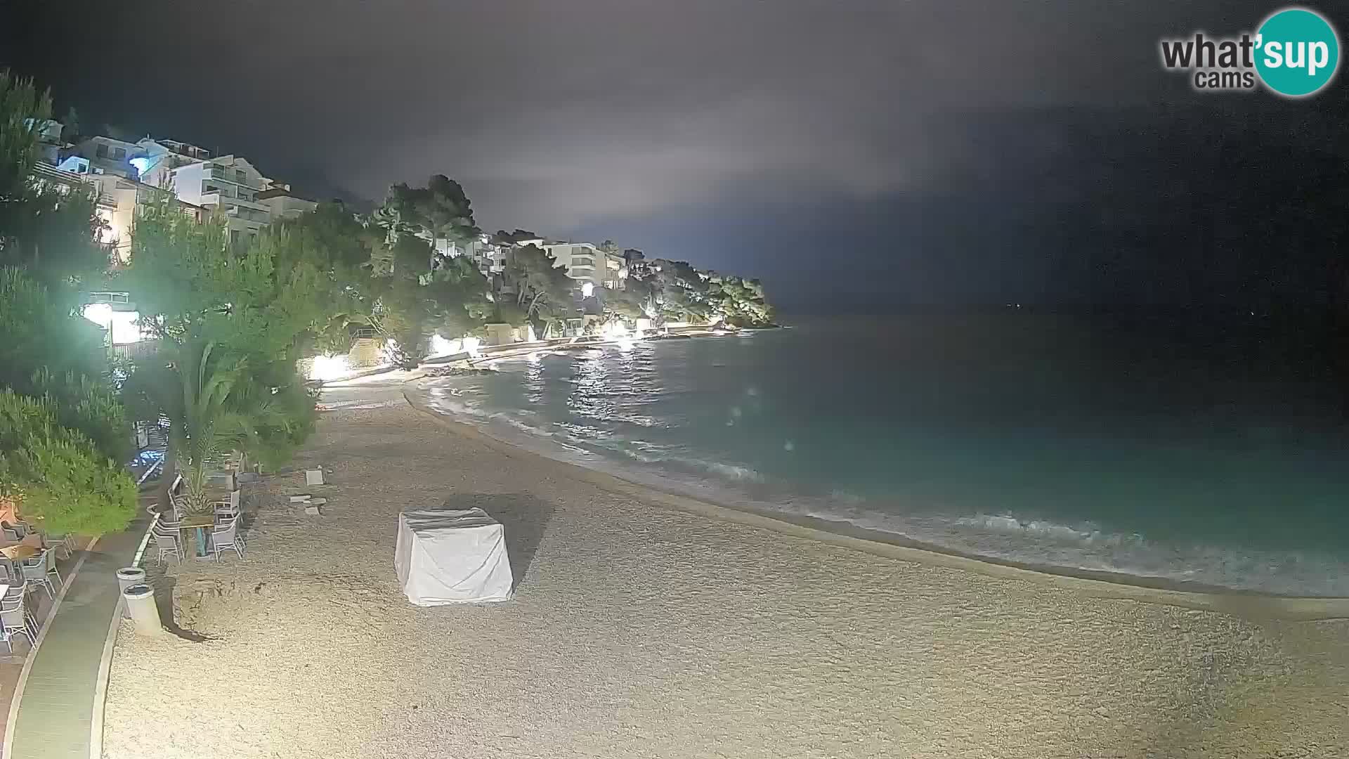 Webcam Lučica Strand Beach Brela – Liveblick von der Adriaküste