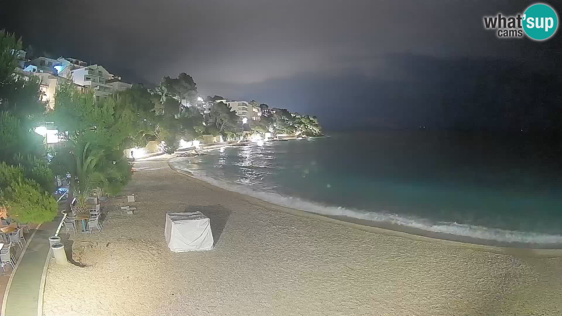 Webcam Lučica Strand Beach Brela – Liveblick von der Adriaküste