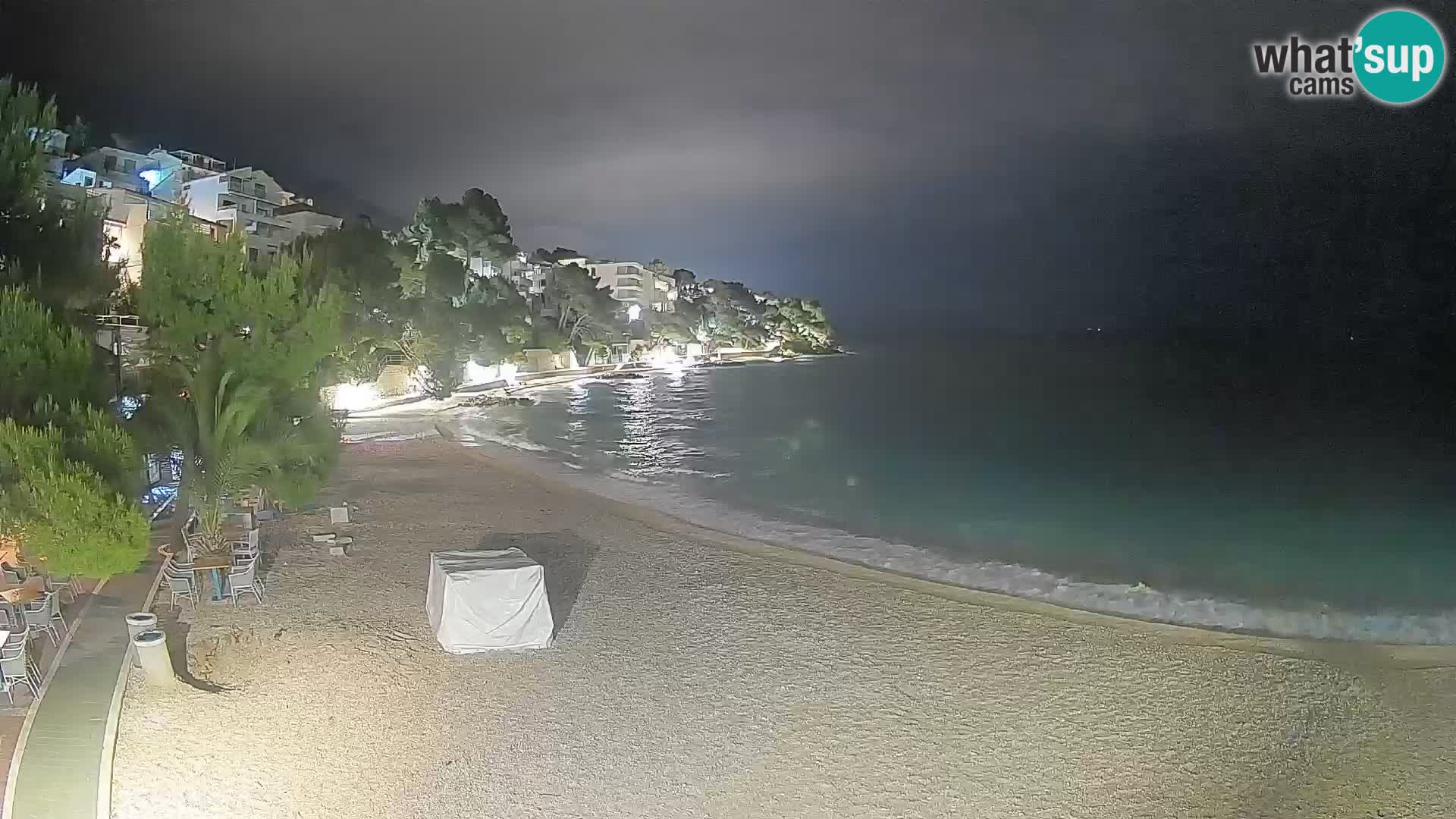 Spletna kamera Plaža Lučica Brela – Pogled v živo na Jadransko obalo