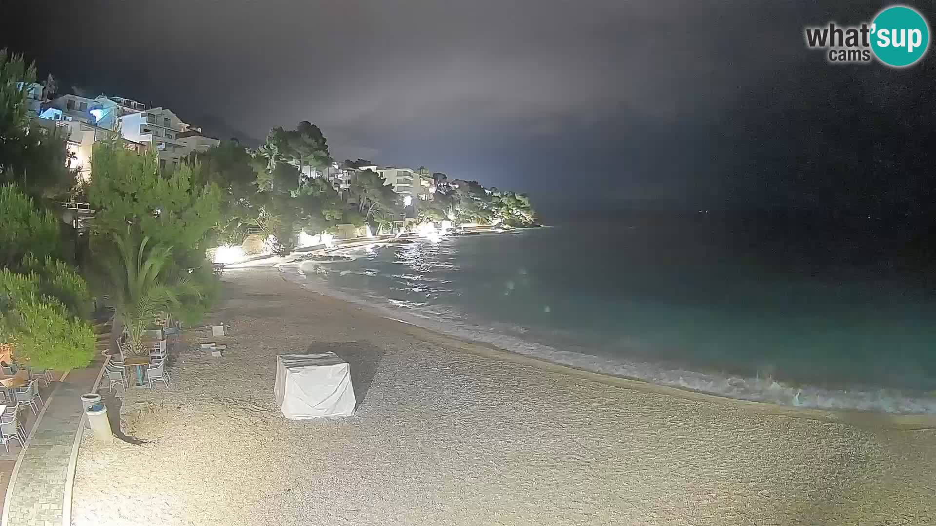 Webcam Plage Lučica Brela – Vue en direct sur la côte adriatique