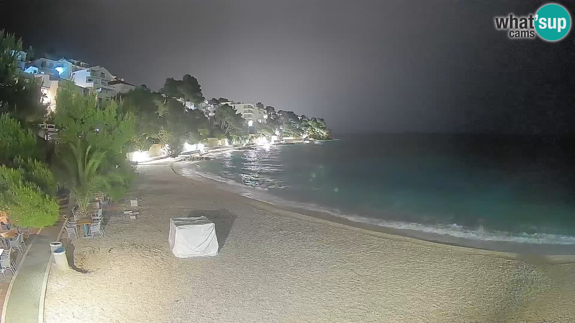 Web kamera Plaža Lučica Brela – Pogled uživo na jadransku obalu