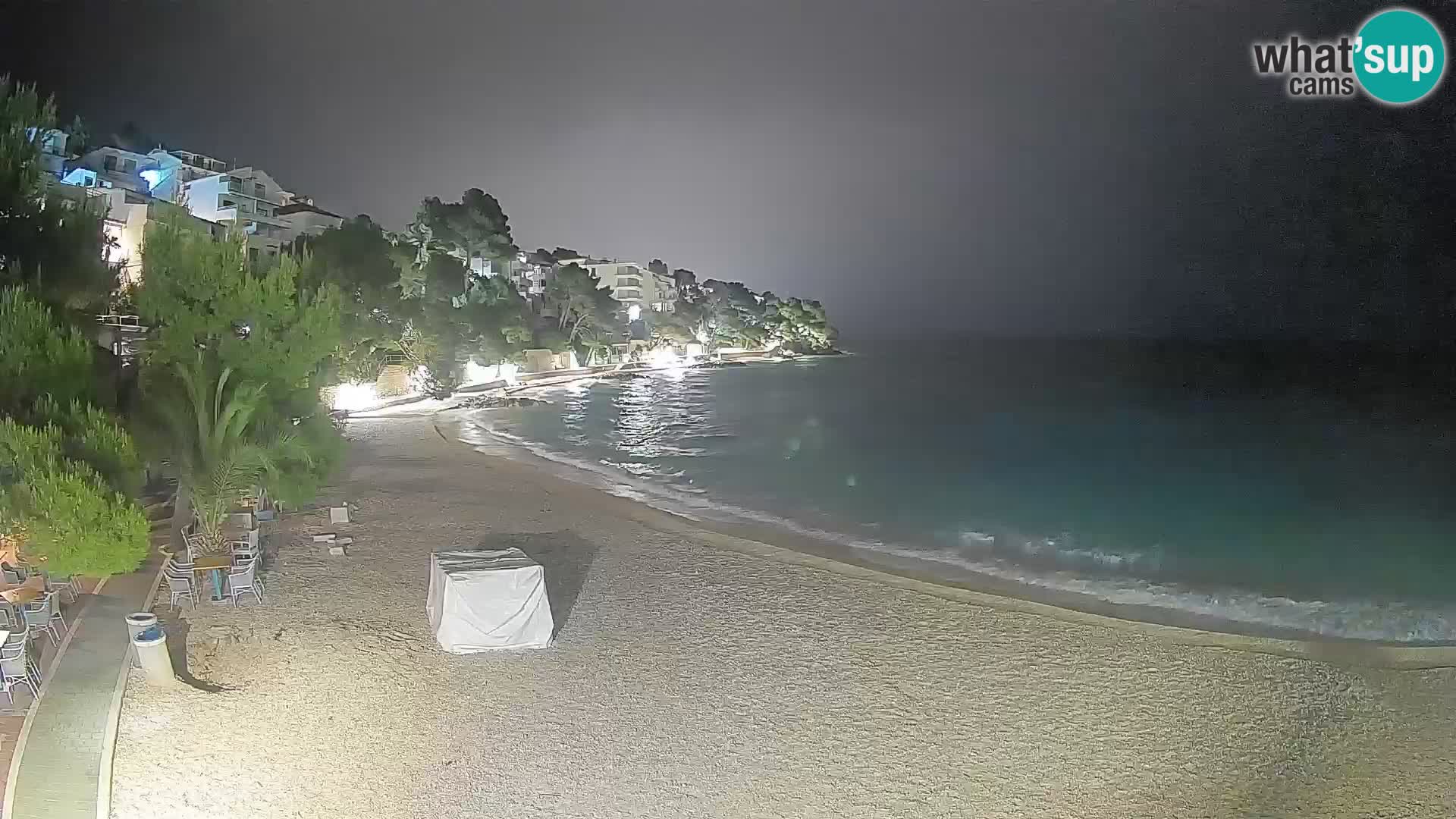 Spletna kamera Plaža Lučica Brela – Pogled v živo na Jadransko obalo