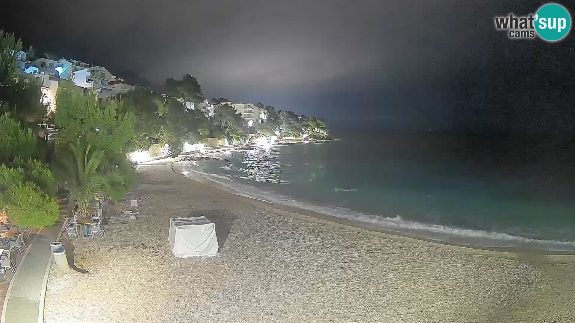 Spletna kamera Plaža Lučica Brela – Pogled v živo na Jadransko obalo