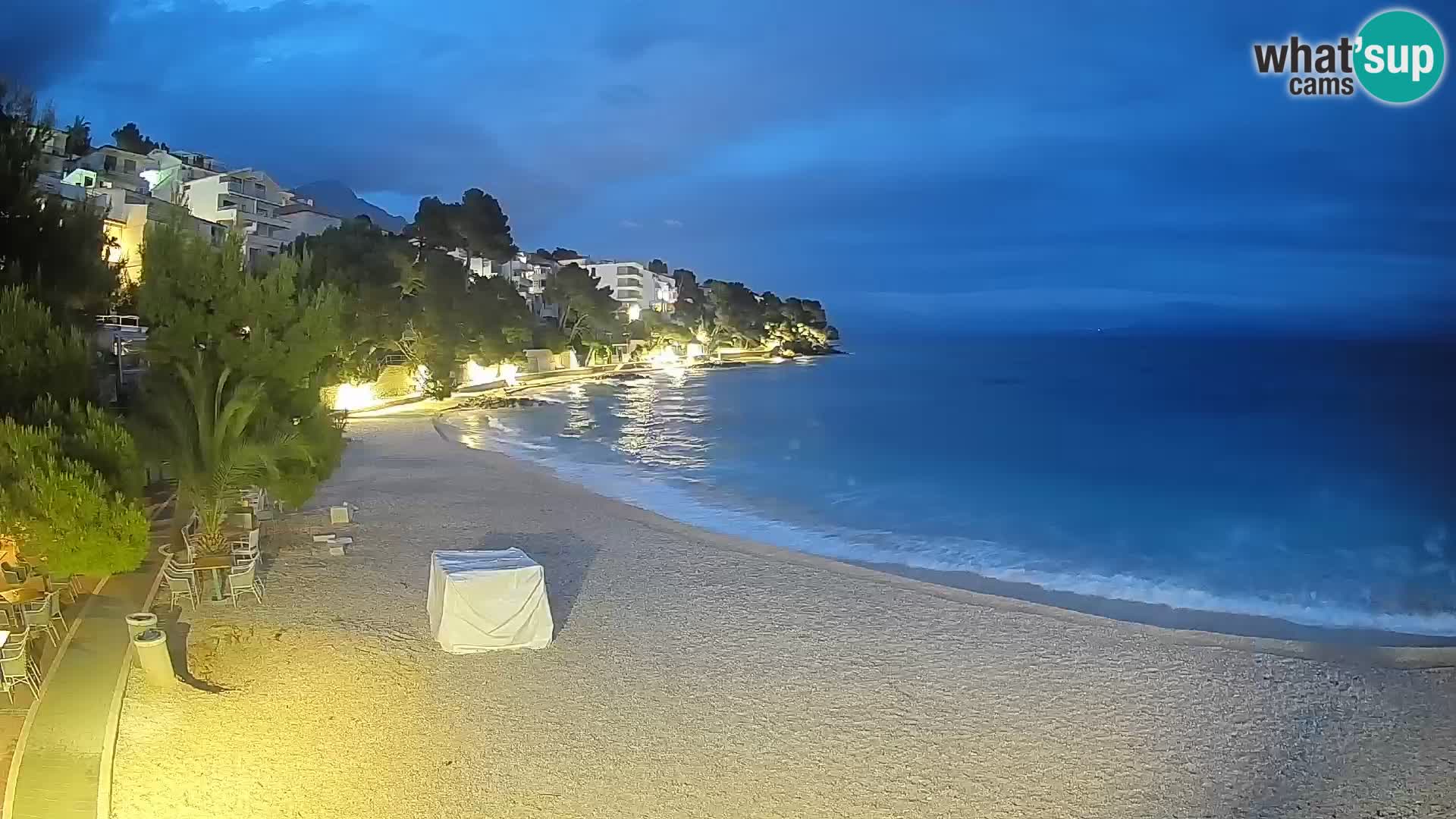 Spletna kamera Plaža Lučica Brela – Pogled v živo na Jadransko obalo
