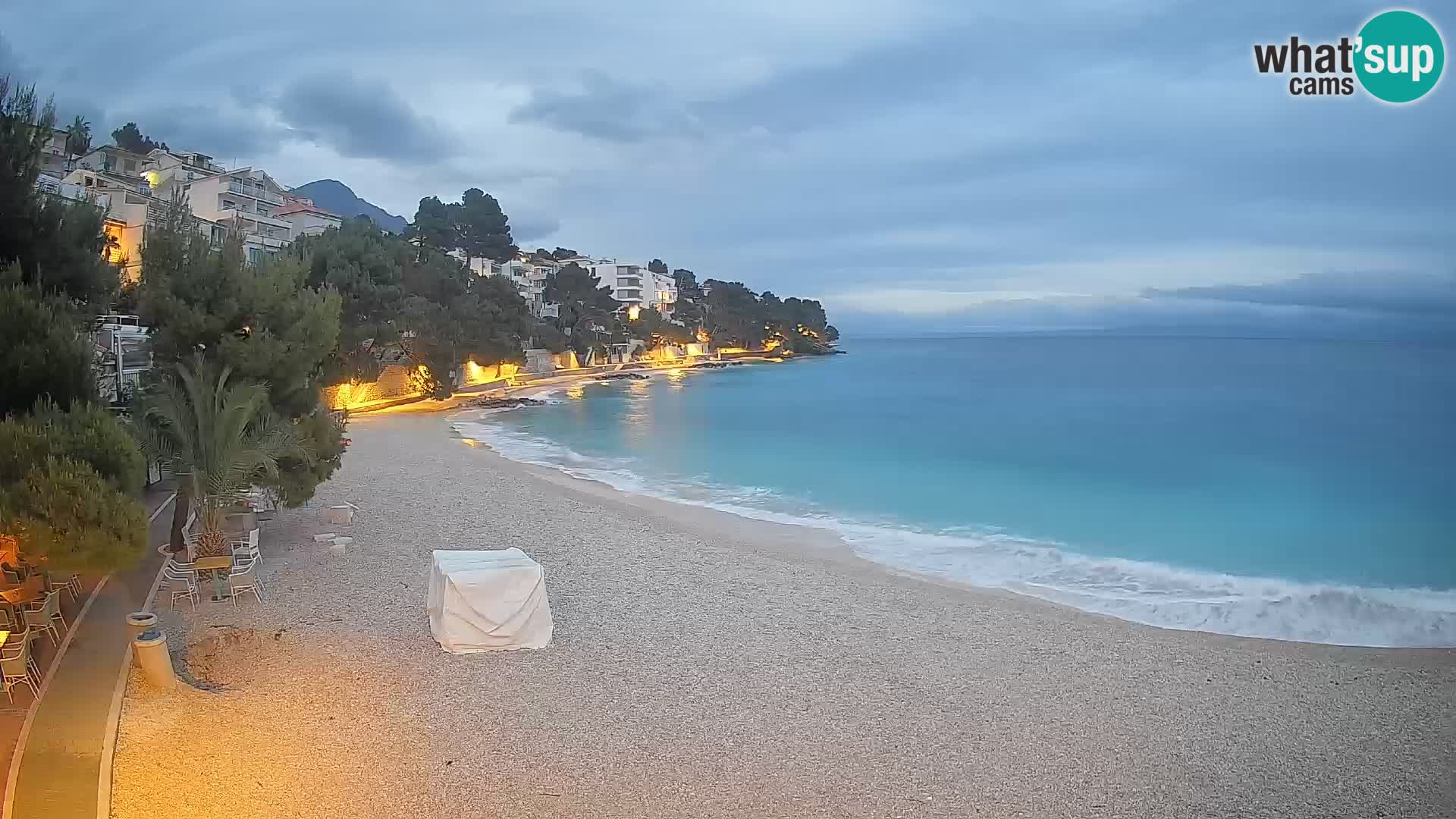 Webcam Plage Lučica Brela – Vue en direct sur la côte adriatique