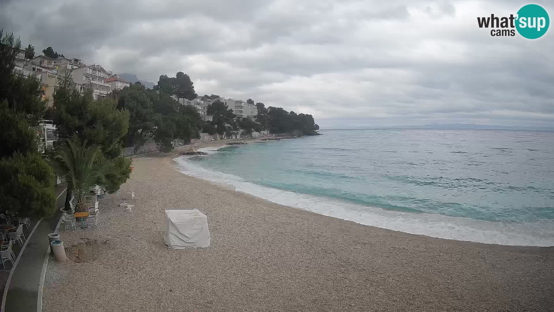 Webcam Spiaggia Lučica Brela – Vista live sulla costa adriatica