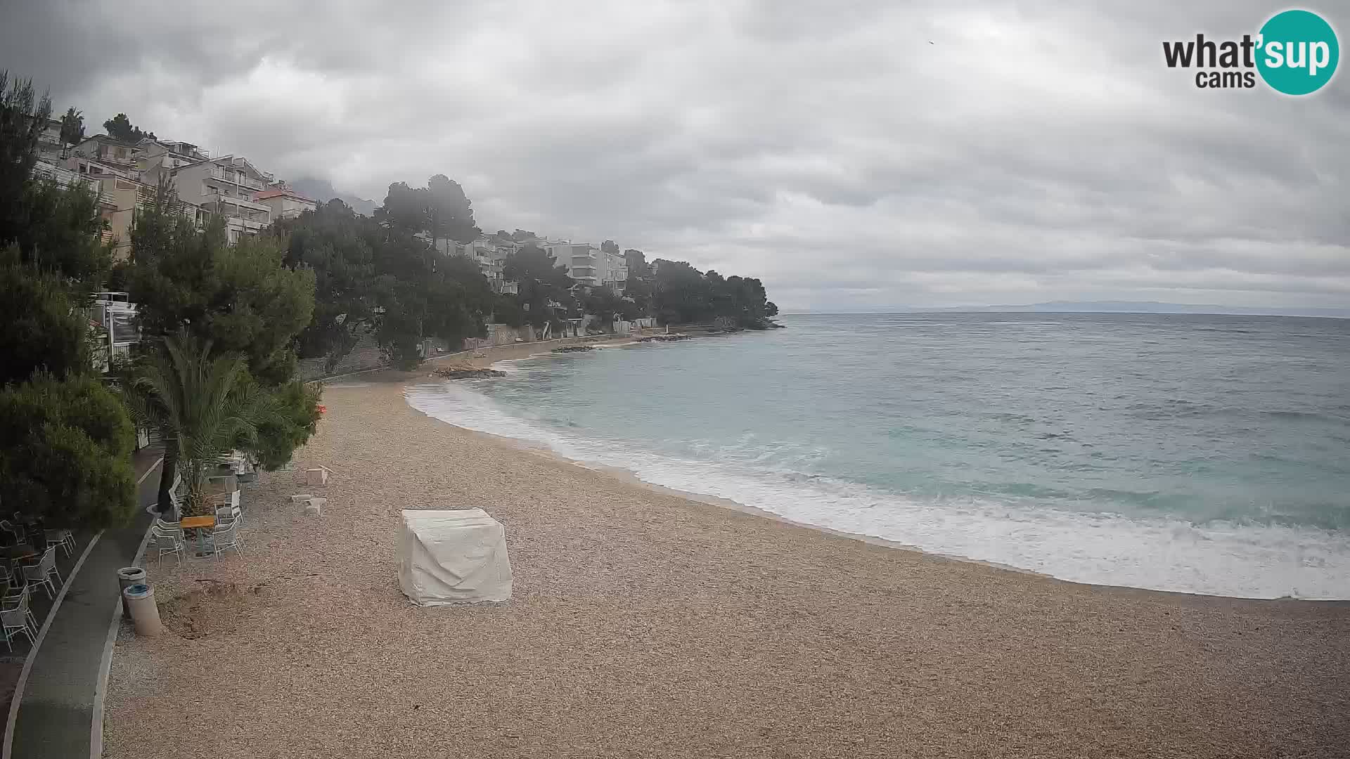 Spletna kamera Plaža Lučica Brela – Pogled v živo na Jadransko obalo