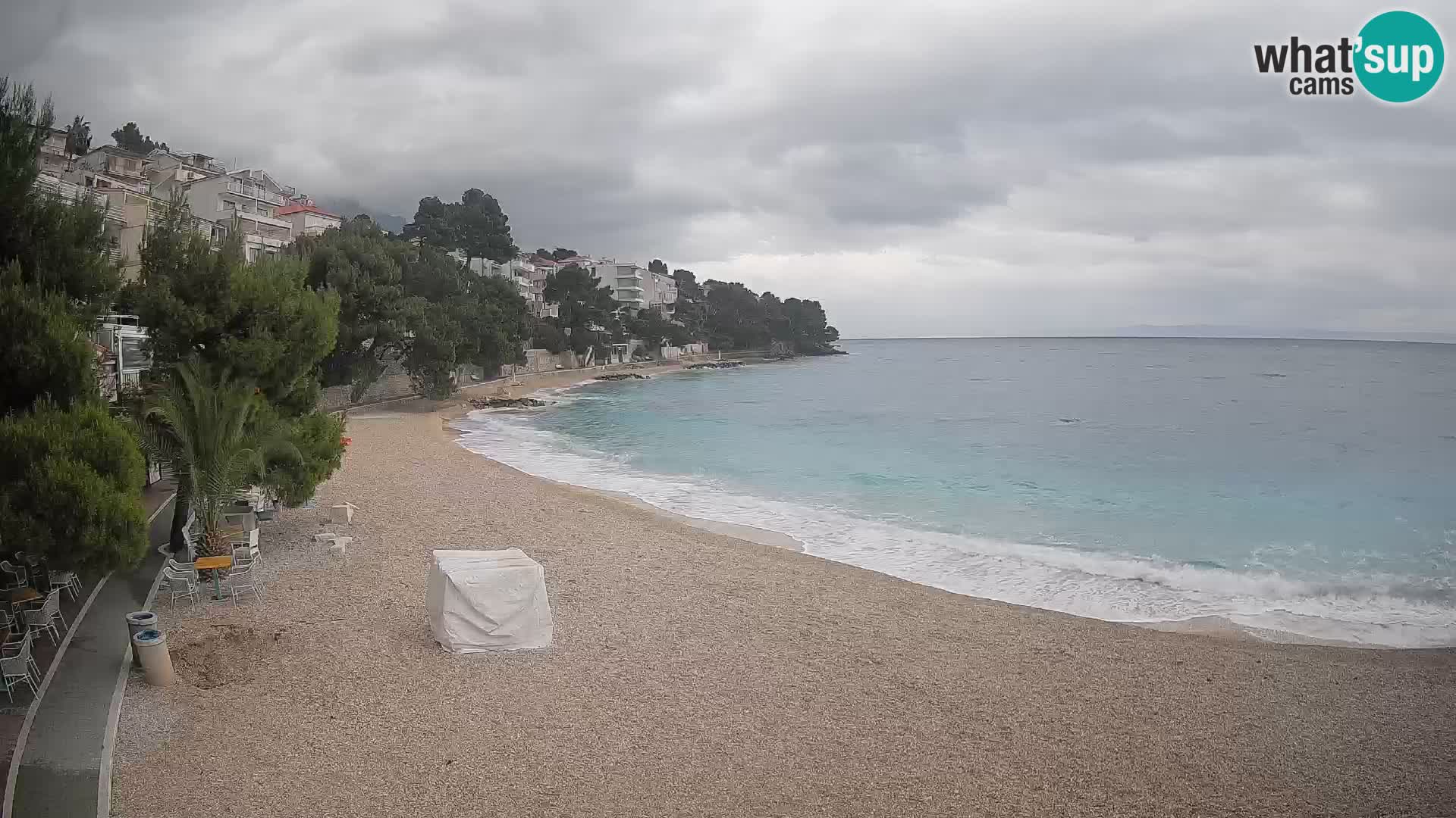 Webcam Spiaggia Lučica Brela – Vista live sulla costa adriatica
