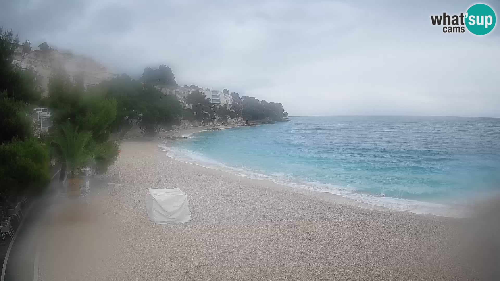 Webcam Lučica Strand Beach Brela – Liveblick von der Adriaküste