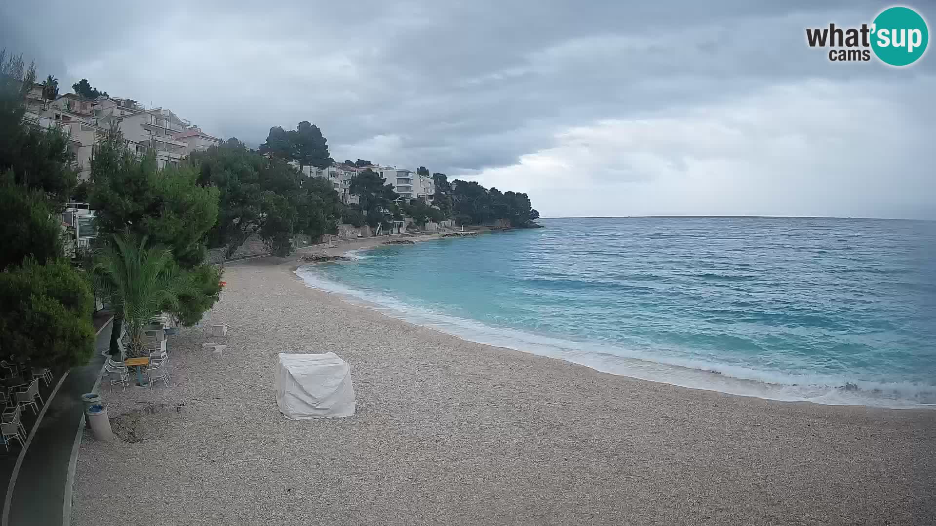 Webcam Lučica Strand Beach Brela – Liveblick von der Adriaküste