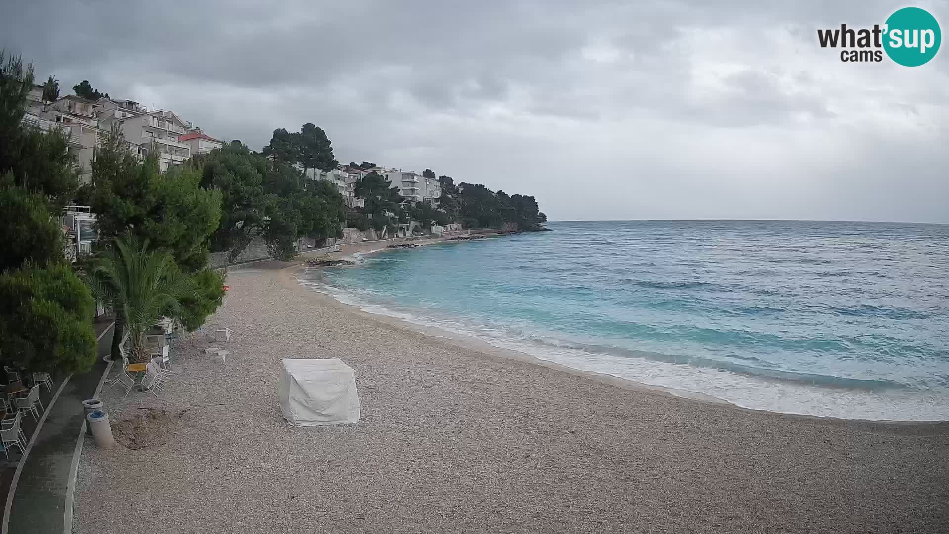 Webcam Plage Lučica Brela – Vue en direct sur la côte adriatique