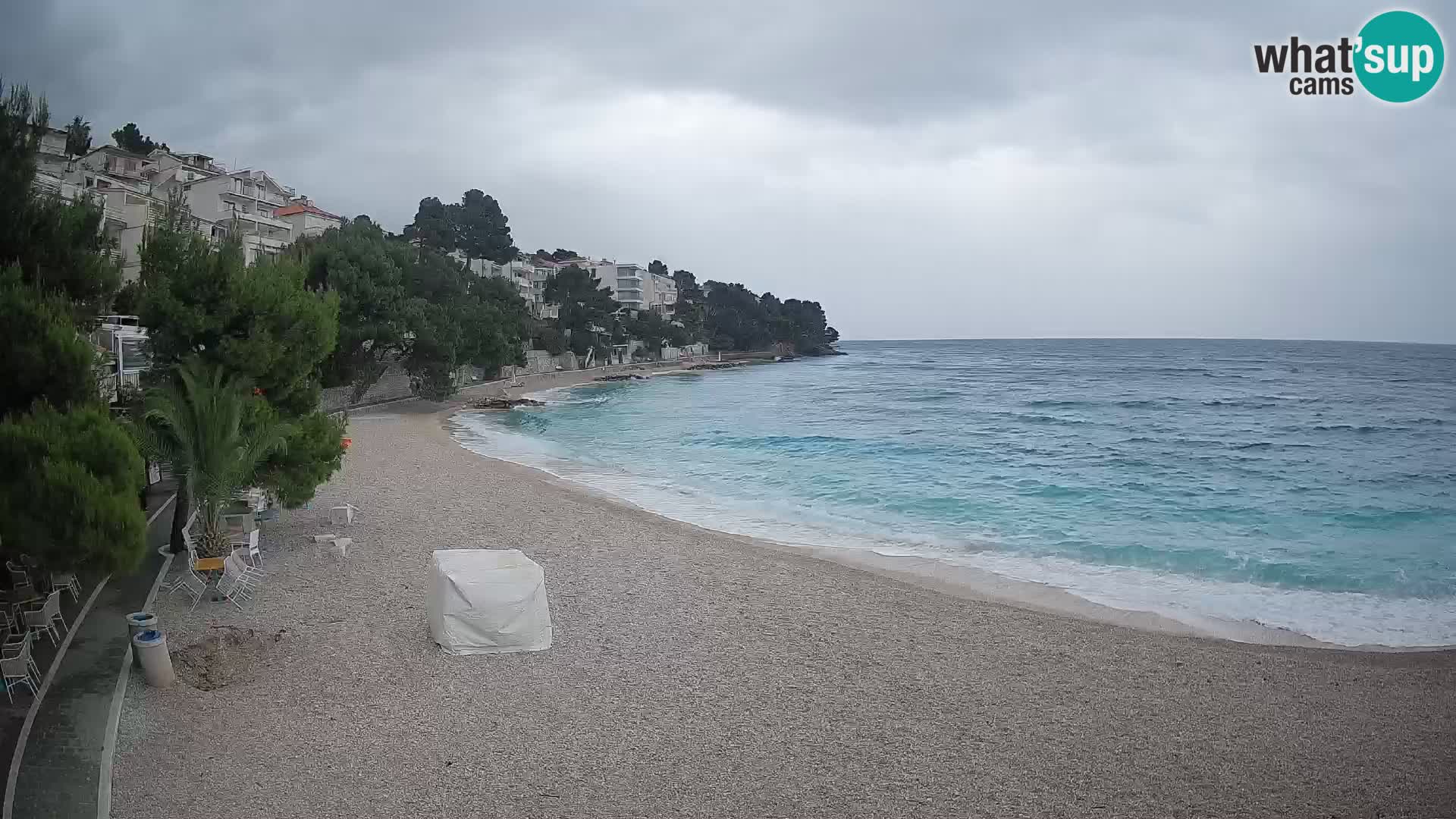 Webcam Plage Lučica Brela – Vue en direct sur la côte adriatique