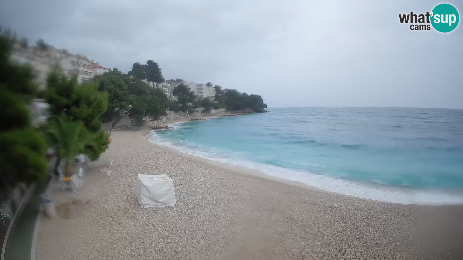 Webcam Lučica Strand Beach Brela – Liveblick von der Adriaküste