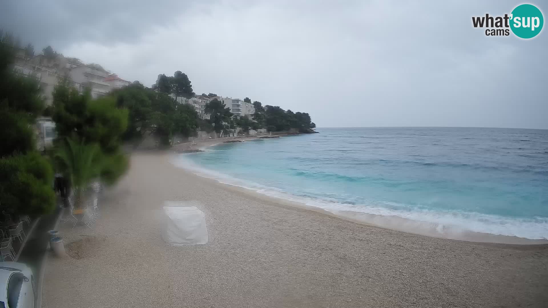Spletna kamera Plaža Lučica Brela – Pogled v živo na Jadransko obalo