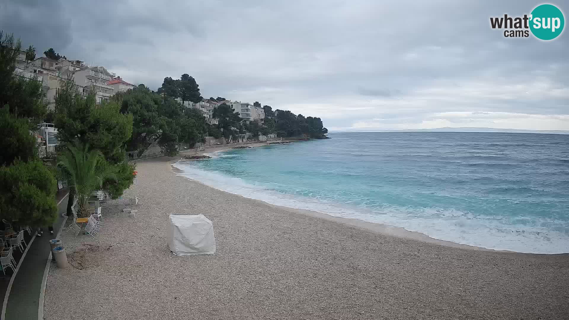 Webcam Plage Lučica Brela – Vue en direct sur la côte adriatique