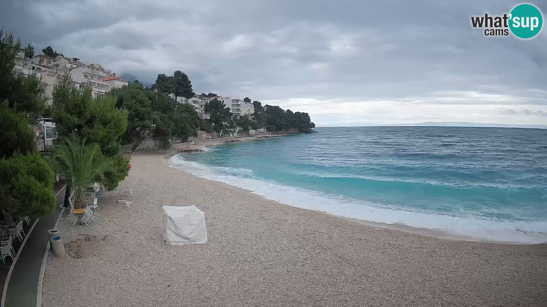 Webcam Plage Lučica Brela – Vue en direct sur la côte adriatique