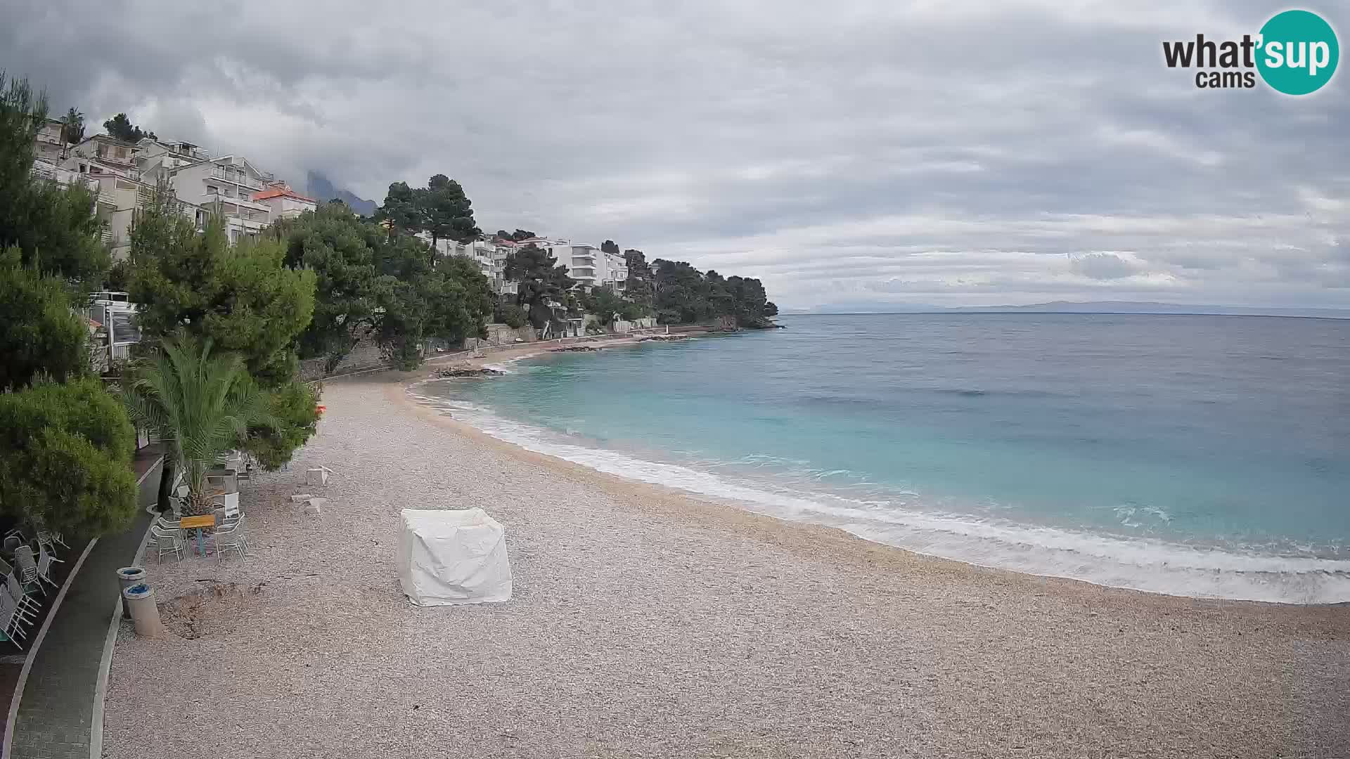 Webcam Plage Lučica Brela – Vue en direct sur la côte adriatique