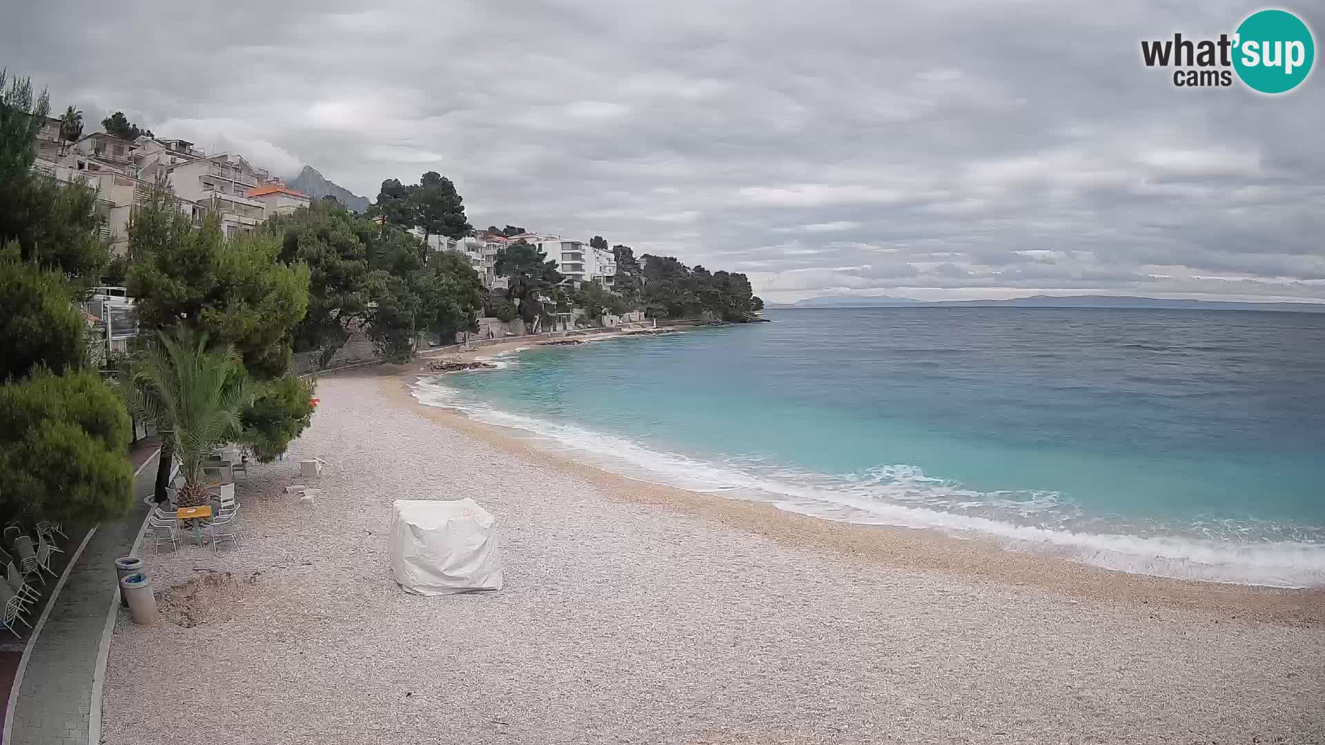 Webcam Playa Lučica Brela – Vista en directo de la costa adriática