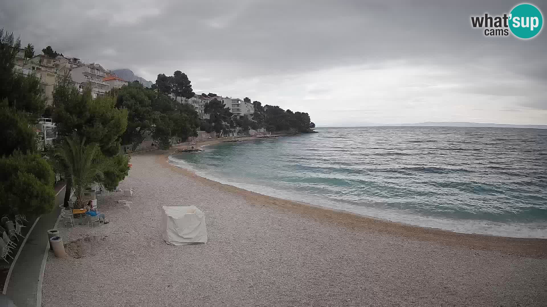 Webcam Lučica Strand Beach Brela – Liveblick von der Adriaküste
