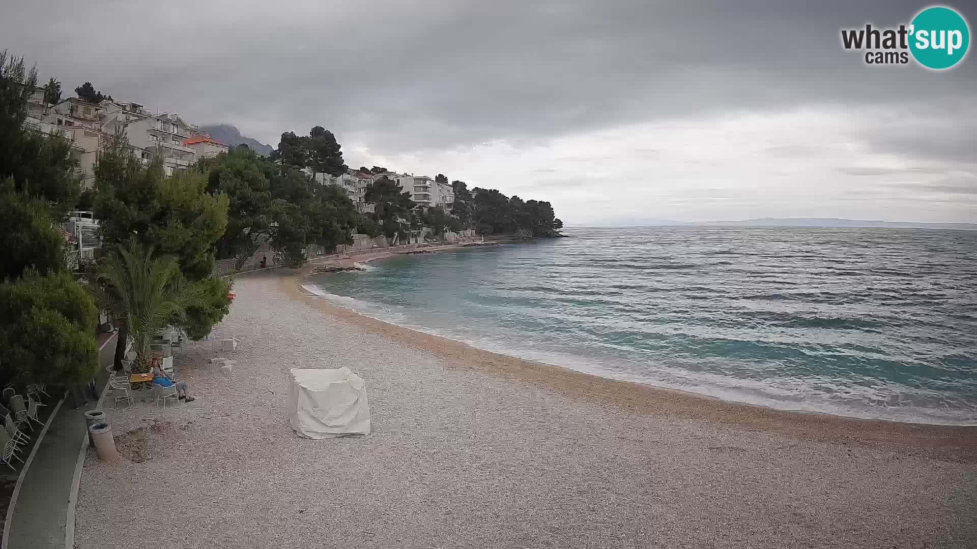 Webcam Lučica Strand Beach Brela – Liveblick von der Adriaküste