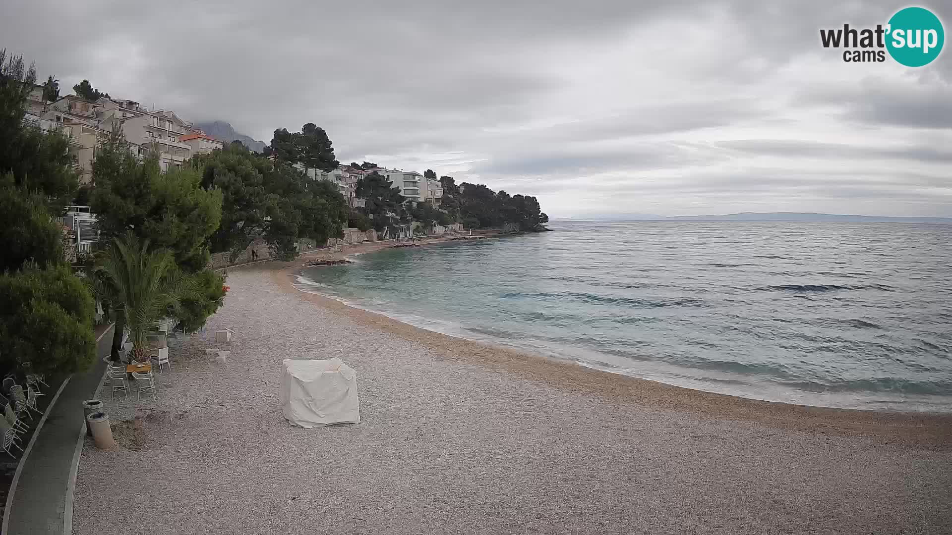 Webcam Plage Lučica Brela – Vue en direct sur la côte adriatique