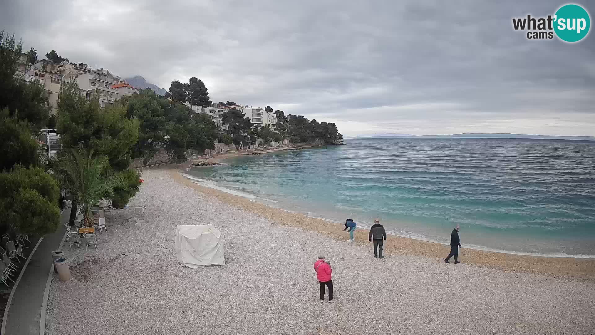 Webcam Plage Lučica Brela – Vue en direct sur la côte adriatique
