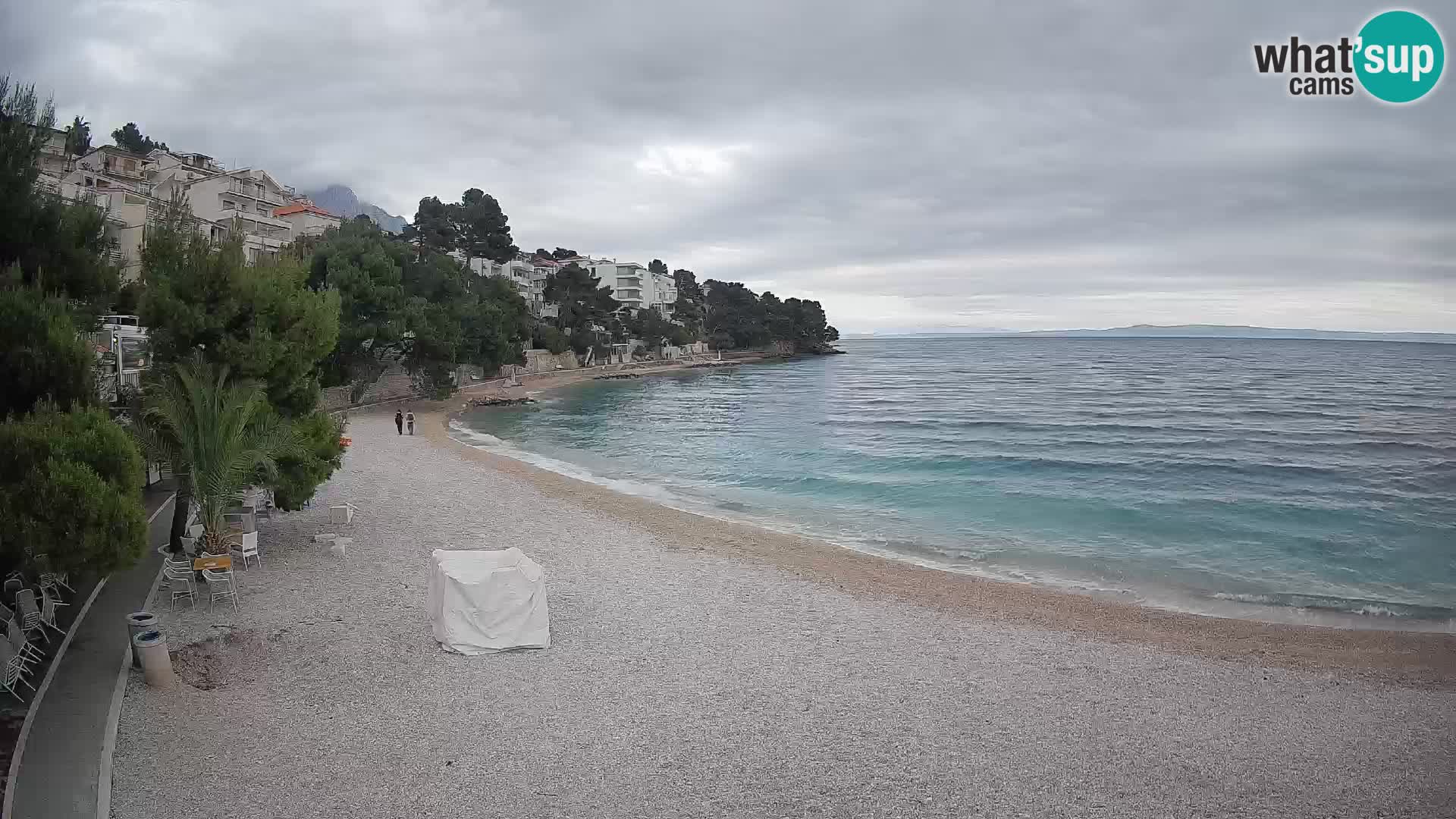 Spletna kamera Plaža Lučica Brela – Pogled v živo na Jadransko obalo