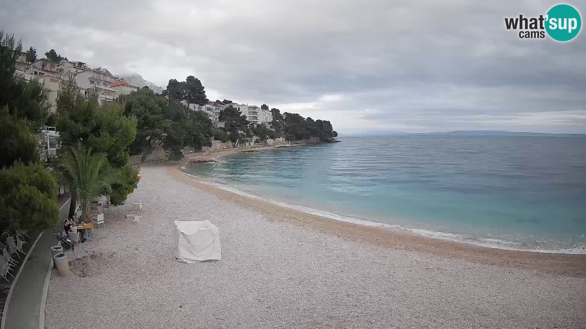 Webcam Lučica Strand Beach Brela – Liveblick von der Adriaküste