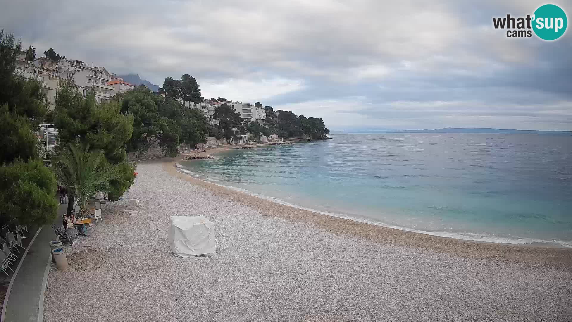 Webcam Lučica Strand Beach Brela – Liveblick von der Adriaküste