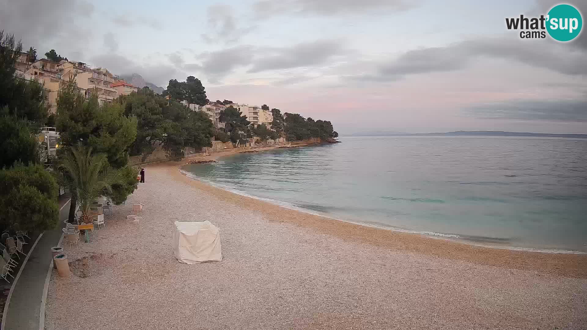 Webcam Lučica Strand Beach Brela – Liveblick von der Adriaküste