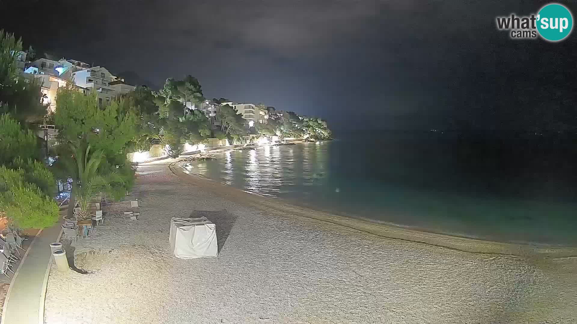 Webcam Lučica Strand Beach Brela – Liveblick von der Adriaküste