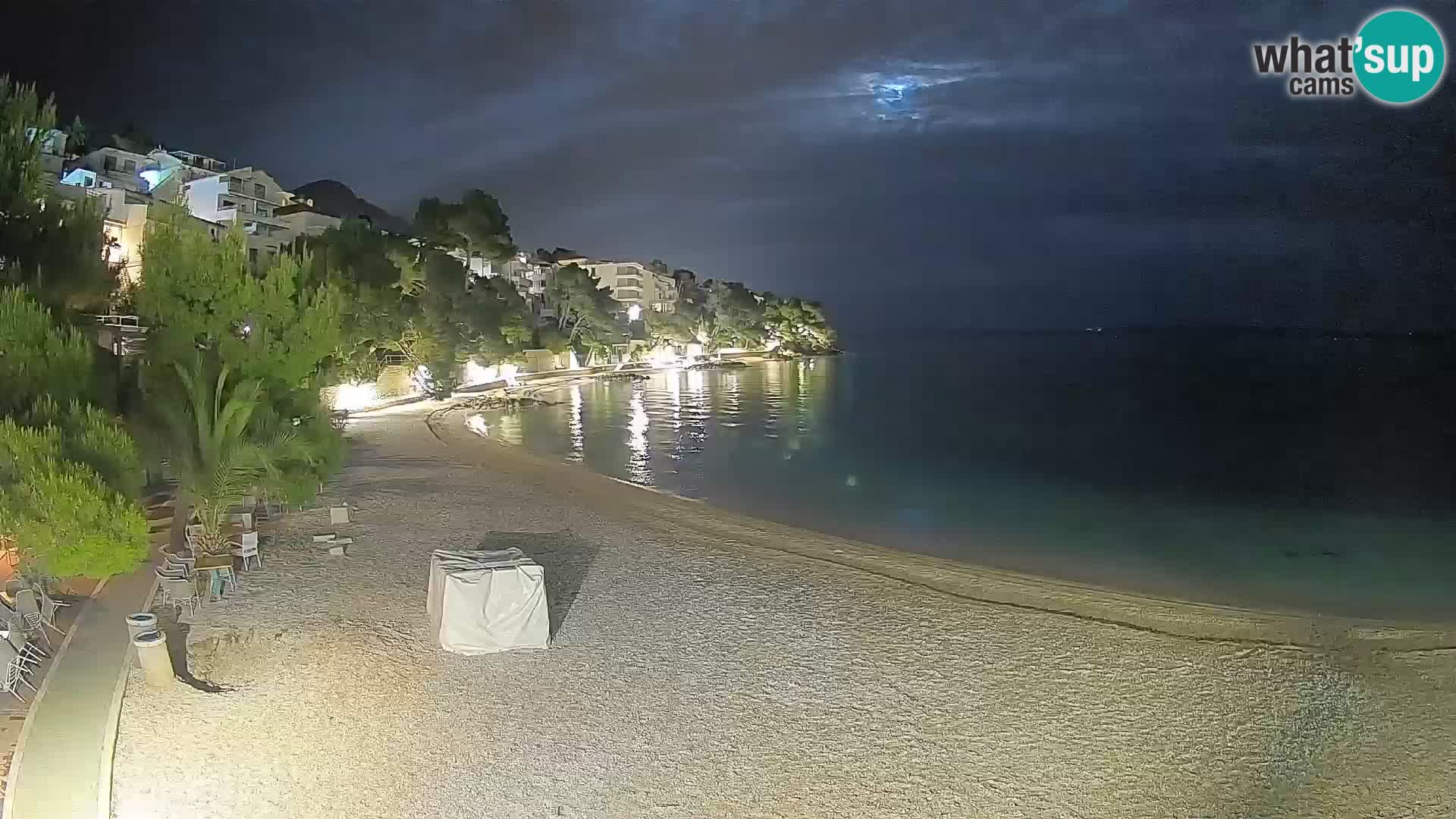 Webcam Plage Lučica Brela – Vue en direct sur la côte adriatique