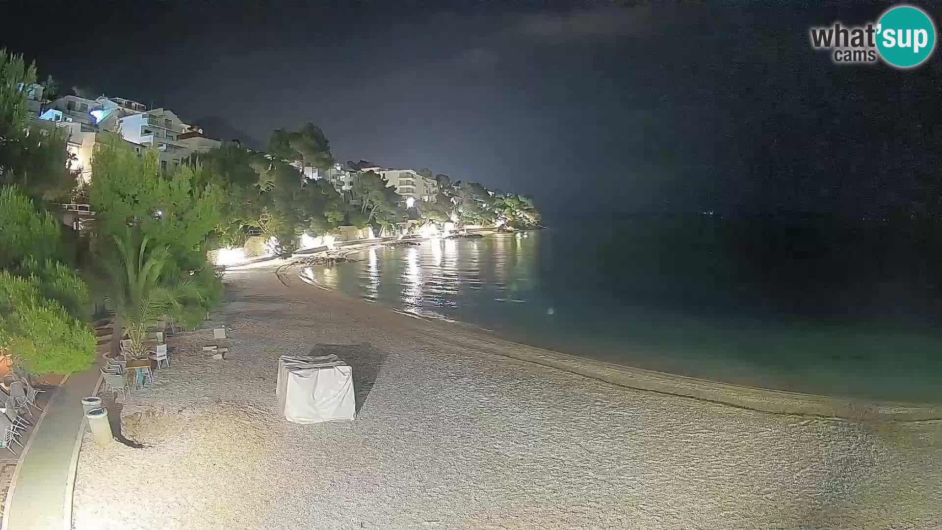 Spletna kamera Plaža Lučica Brela – Pogled v živo na Jadransko obalo
