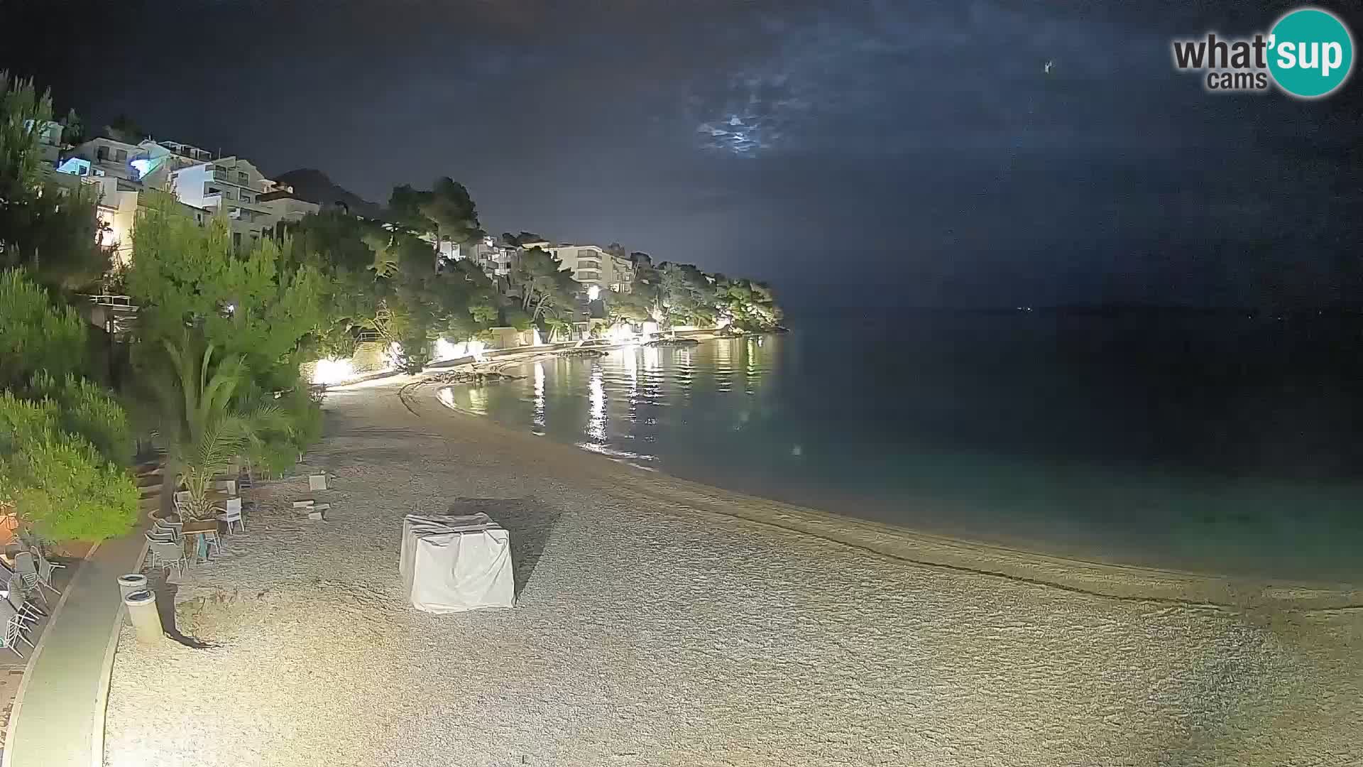 Webcam Lučica Strand Beach Brela – Liveblick von der Adriaküste