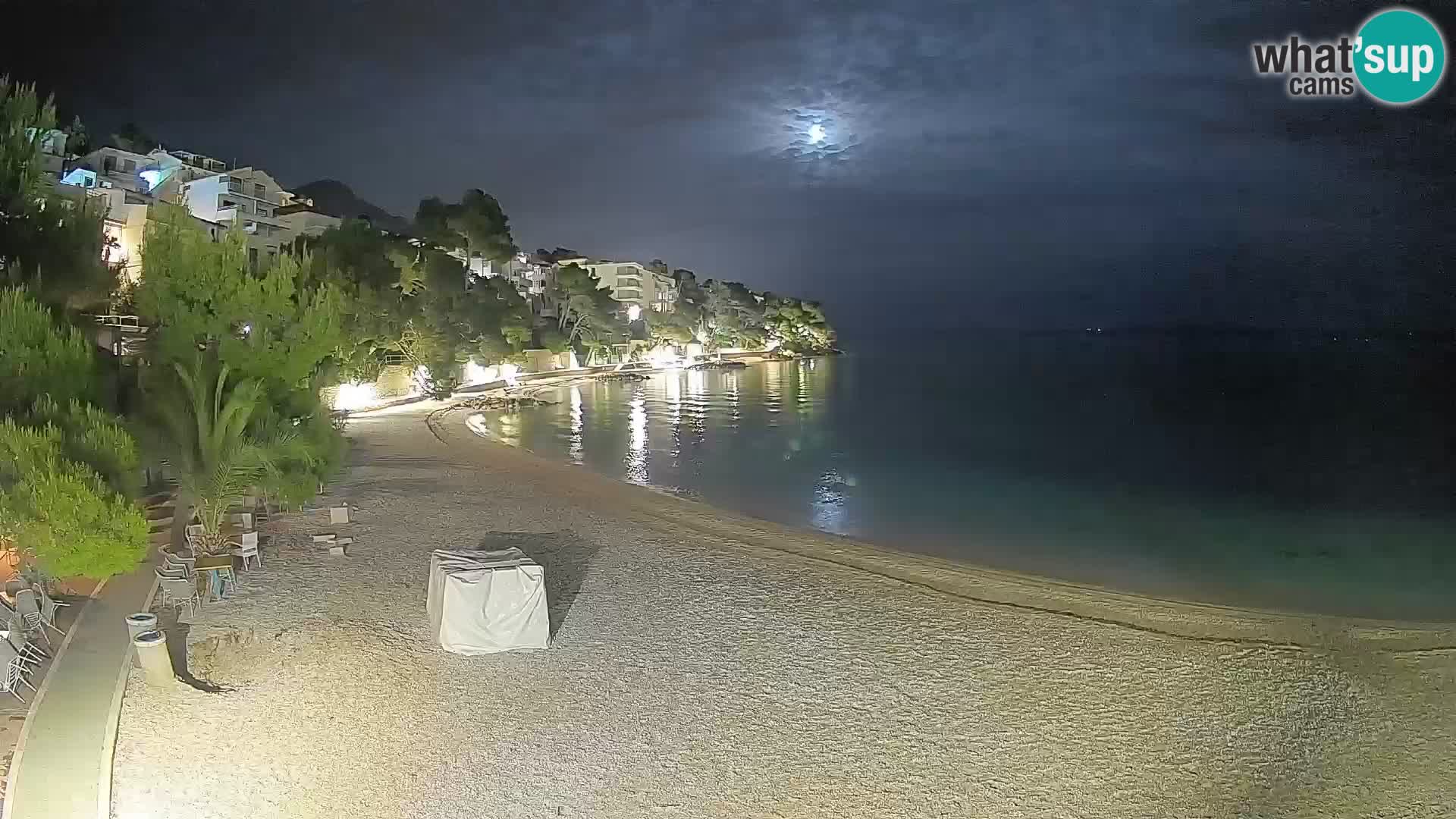 Webcam Lučica Strand Beach Brela – Liveblick von der Adriaküste