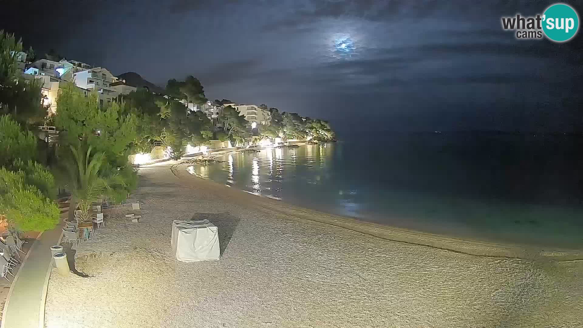 Webcam Lučica Strand Beach Brela – Liveblick von der Adriaküste