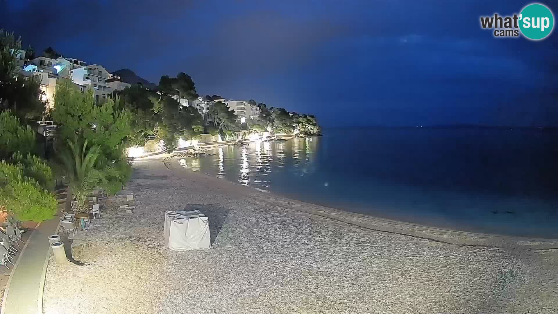 Webcam Lučica Strand Beach Brela – Liveblick von der Adriaküste