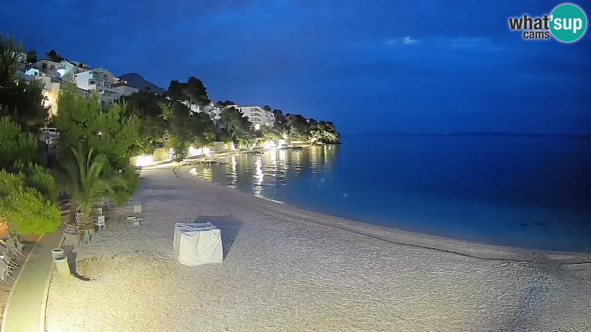 Webcam Lučica Strand Beach Brela – Liveblick von der Adriaküste