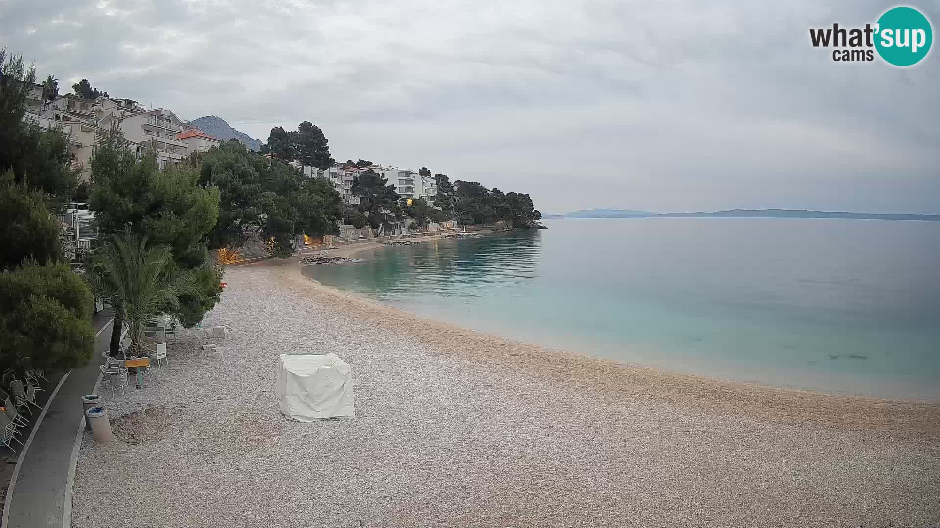 Webcam Spiaggia Lučica Brela – Vista live sulla costa adriatica