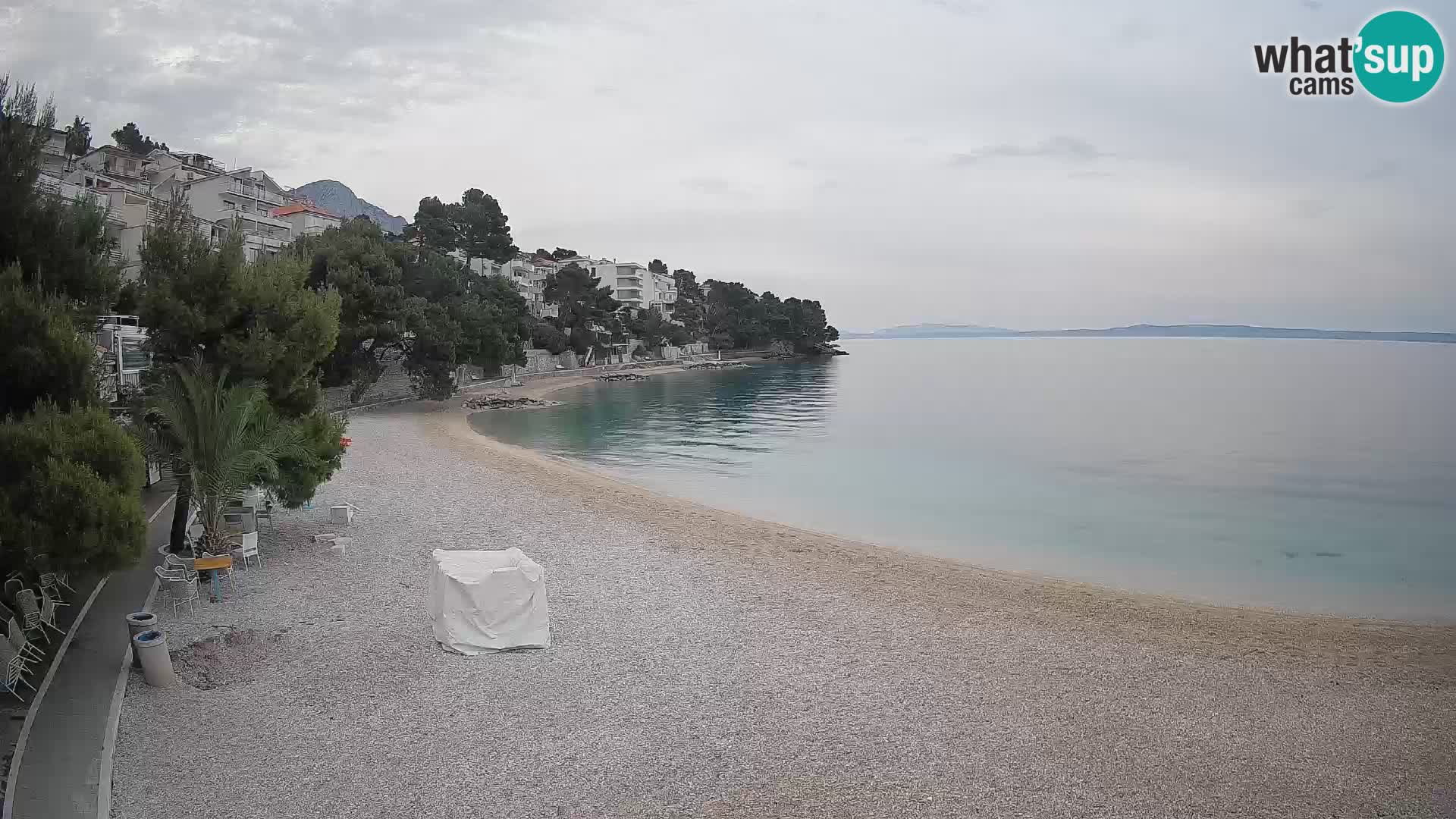 Webcam Lučica Strand Beach Brela – Liveblick von der Adriaküste