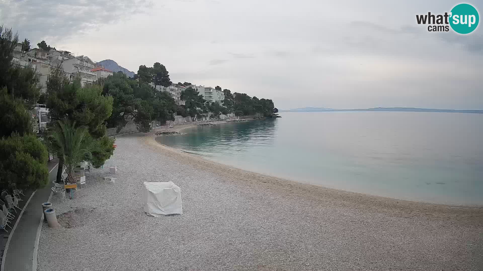 Webcam Plage Lučica Brela – Vue en direct sur la côte adriatique